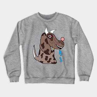 happy evil dog slobbering Crewneck Sweatshirt